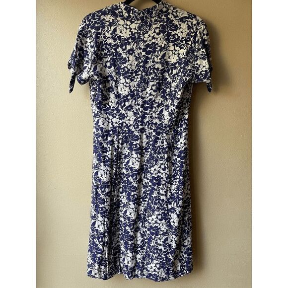 Untuckit for her Camille Blue and White Floral Button Front Dress Women's Size 4 - Picture 2 of 2